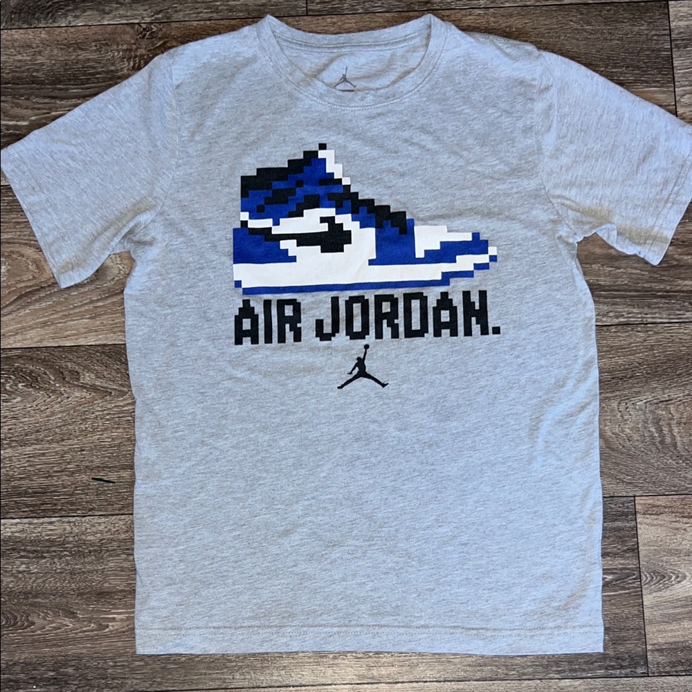Jordan Kids Pixelated Blue and Black Sneaker Tee
